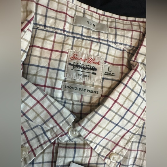 J Crew BJ745 NWT Slim Fit Secret Wash Cotton Shirt Size Large - Picture 3 of 4